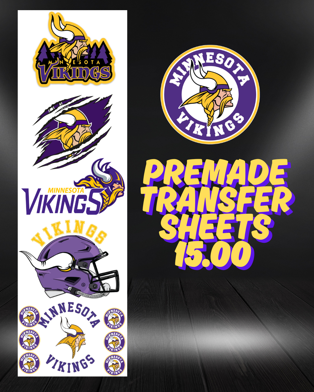 Vikings Pre Made Gang Sheet
