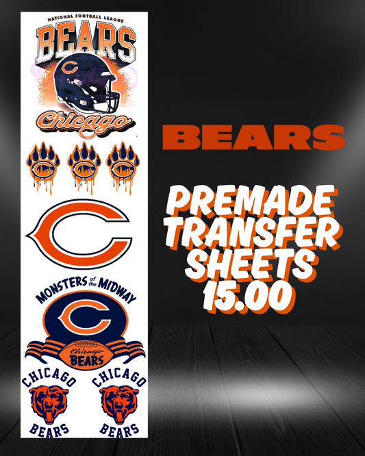 Chicago Bears Pre Made Gang Sheet